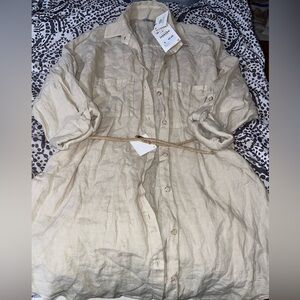 Zara Oversized Linen Button down shirt
